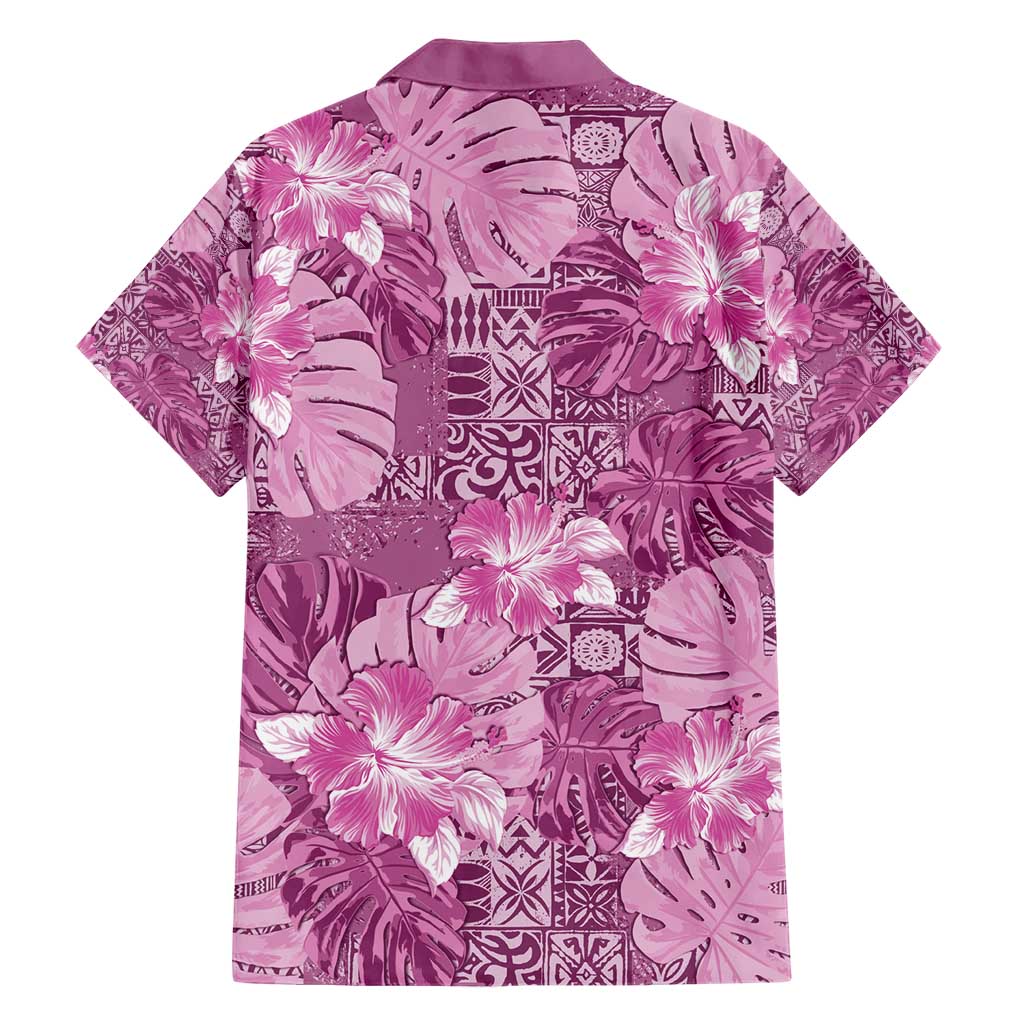 Hawaii Hawaiian Shirt Magenta Polynesian Monstera Patterns - Polynesian Pride