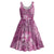 Hawaii Midi Dress Magenta Polynesian Monstera Patterns - Polynesian Pride