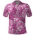 Hawaii Polo Shirt Magenta Polynesian Monstera Patterns - Polynesian Pride