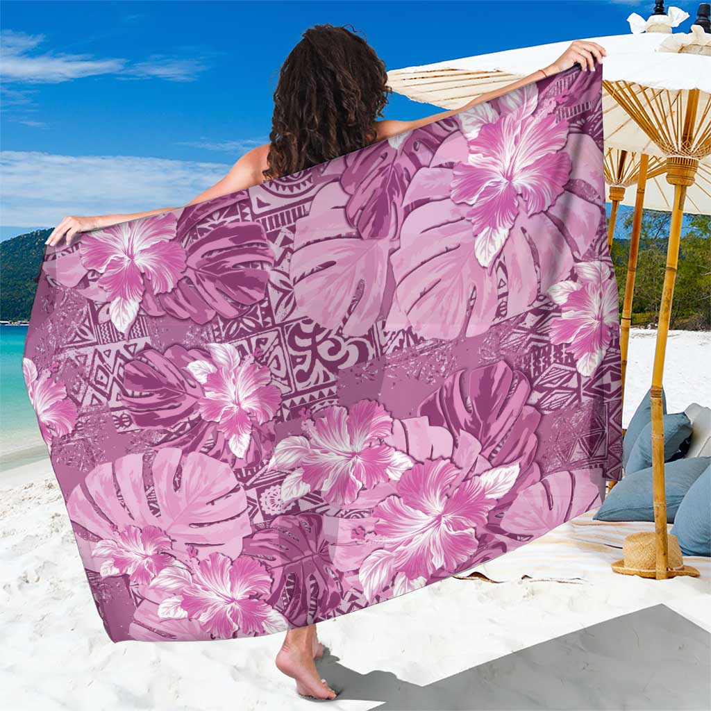 Hawaii Sarong Magenta Polynesian Monstera Patterns - Polynesian Pride