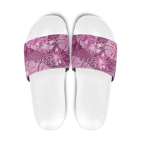 Hawaii Slide Sandals Magenta Polynesian Monstera Patterns - Polynesian Pride