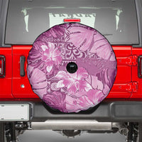 Hawaii Spare Tire Cover Magenta Polynesian Monstera Patterns - Polynesian Pride