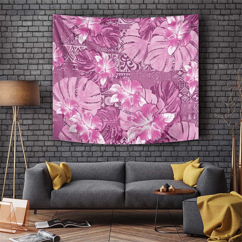 Hawaii Tapestry Magenta Polynesian Monstera Patterns DT05 Magenta - Polynesian Pride