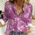 Hawaii Women Casual Shirt Magenta Polynesian Monstera Patterns - Polynesian Pride