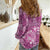 Hawaii Women Casual Shirt Magenta Polynesian Monstera Patterns - Polynesian Pride