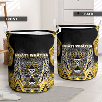 Aotearoa Ngati Whatua Laundry Basket Maori Tribal Gold Paua Shell Pattern DT05 - Polynesian Pride