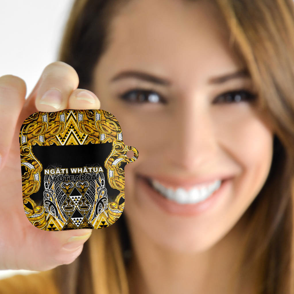 Aotearoa Ngati Whatua AirPods Case Maori Tribal Gold Paua Shell Pattern DT05 - Polynesian Pride