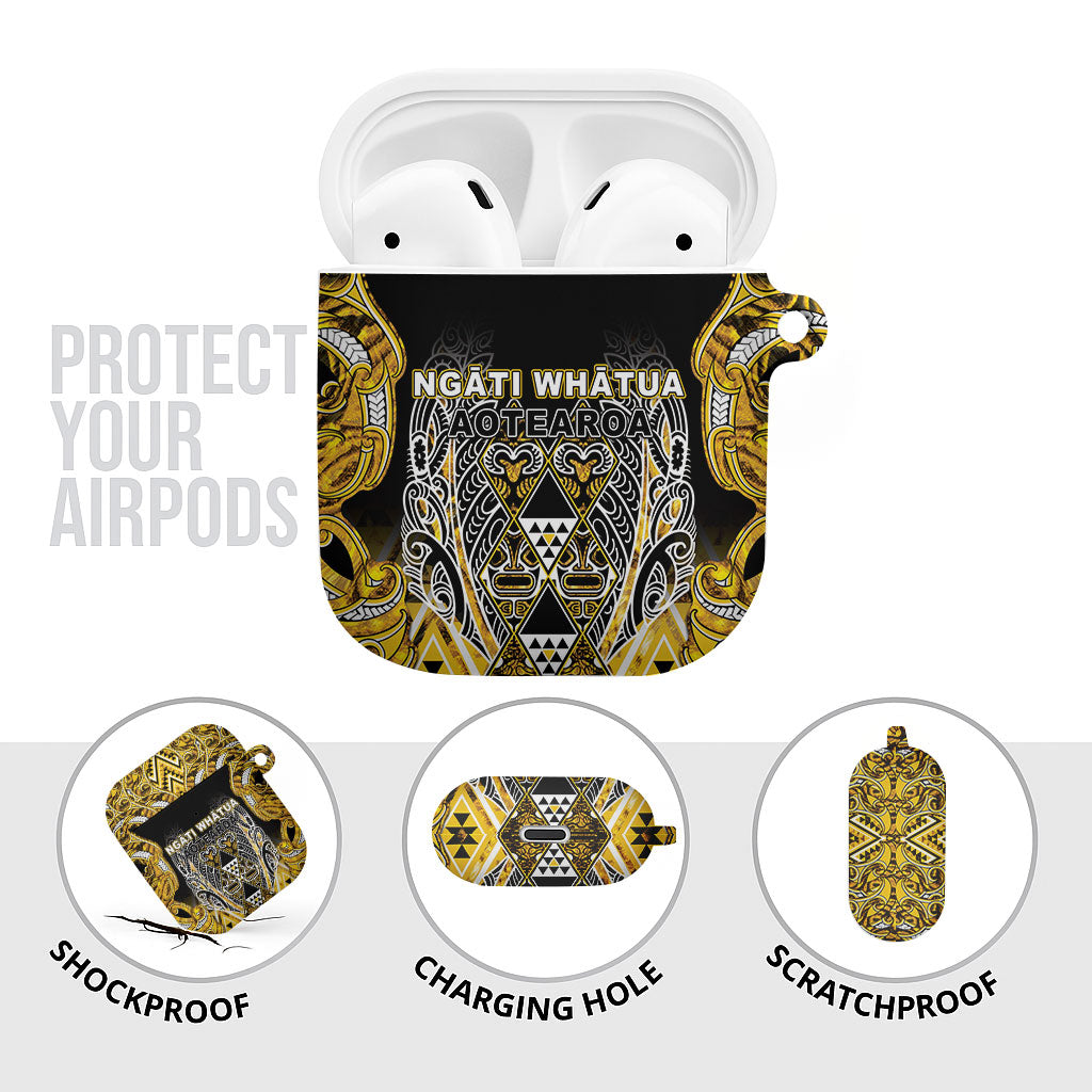 Aotearoa Ngati Whatua AirPods Case Maori Tribal Gold Paua Shell Pattern DT05 - Polynesian Pride