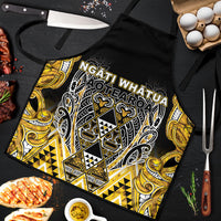 Aotearoa Ngati Whatua Apron Maori Tribal Gold Paua Shell Pattern DT05 Yellow - Polynesian Pride