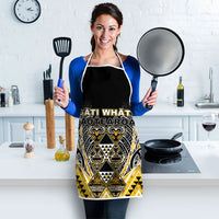 Aotearoa Ngati Whatua Apron Maori Tribal Gold Paua Shell Pattern DT05 - Polynesian Pride