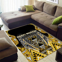 Aotearoa Ngati Whatua Area Rug Maori Tribal Gold Paua Shell Pattern DT05 - Polynesian Pride