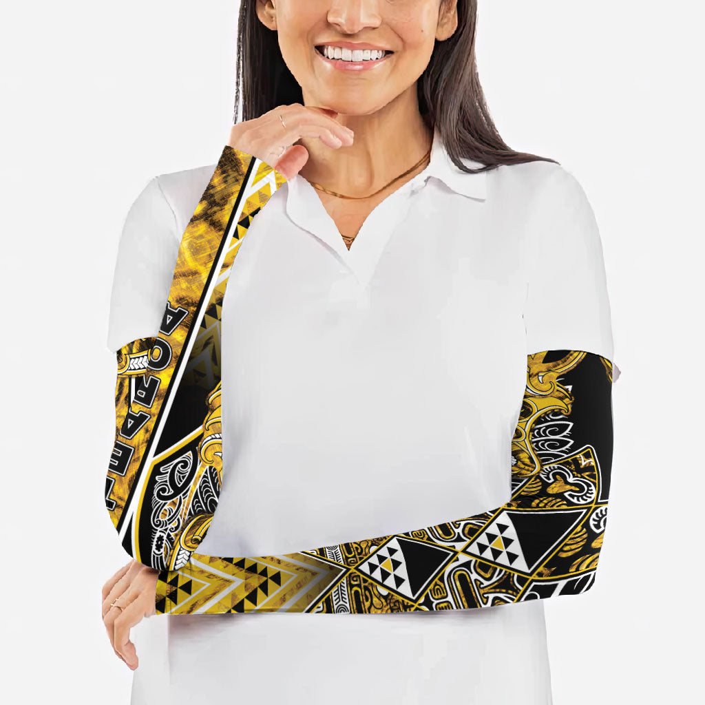 Aotearoa Ngati Whatua Arm Sleeves Maori Tribal Gold Paua Shell Pattern DT05 - Polynesian Pride