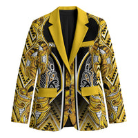 Aotearoa Ngati Whatua Blazer Maori Tribal Gold Paua Shell Pattern DT05 Unisex Yellow - Polynesian Pride