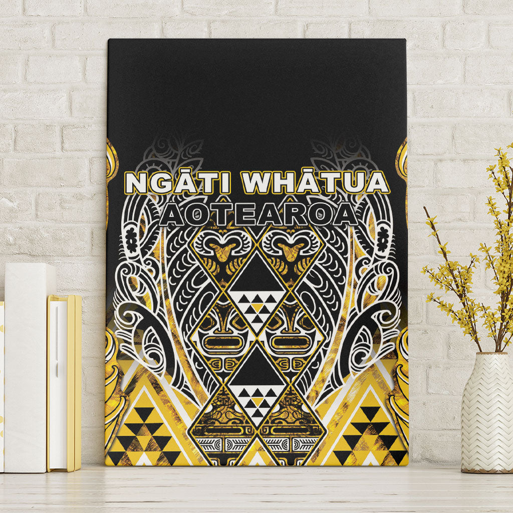 Aotearoa Ngati Whatua Canvas Wall Art Maori Tribal Gold Paua Shell Pattern DT05 Without Frame Yellow - Polynesian Pride