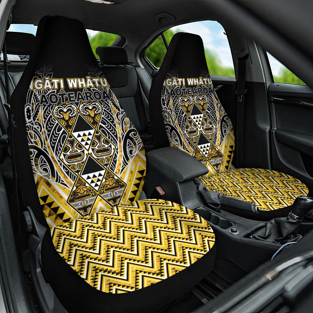 Aotearoa Ngati Whatua Car Seat Cover Maori Tribal Gold Paua Shell Pattern DT05 One Size Yellow - Polynesian Pride