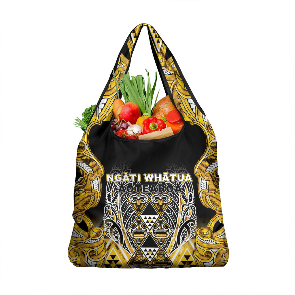 Aotearoa Ngati Whatua Grocery Bag Maori Tribal Gold Paua Shell Pattern DT05 1-pack One Size Yellow - Polynesian Pride