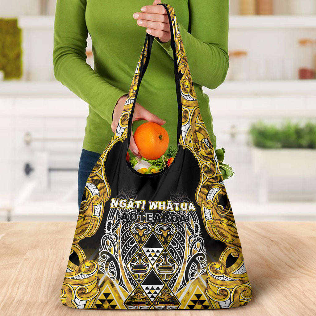 Aotearoa Ngati Whatua Grocery Bag Maori Tribal Gold Paua Shell Pattern DT05 - Polynesian Pride