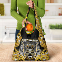Aotearoa Ngati Whatua Grocery Bag Maori Tribal Gold Paua Shell Pattern DT05 - Polynesian Pride