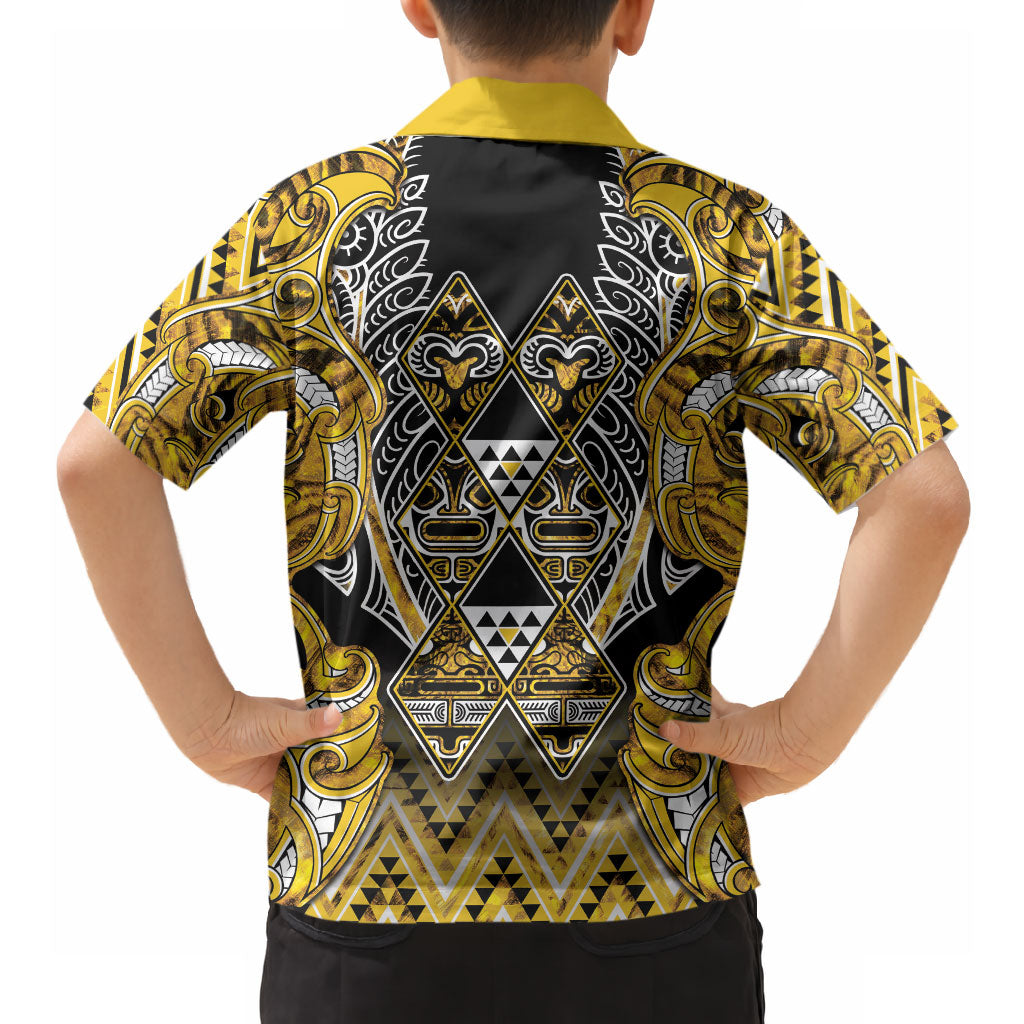 Aotearoa Ngati Whatua Hawaiian Shirt Maori Tribal Gold Paua Shell Pattern DT05 - Polynesian Pride