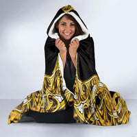 Aotearoa Ngati Whatua Hooded Blanket Maori Tribal Gold Paua Shell Pattern DT05 - Polynesian Pride