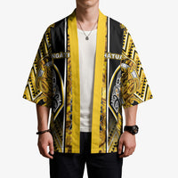 Aotearoa Ngati Whatua Kimono Maori Tribal Gold Paua Shell Pattern DT05 - Polynesian Pride