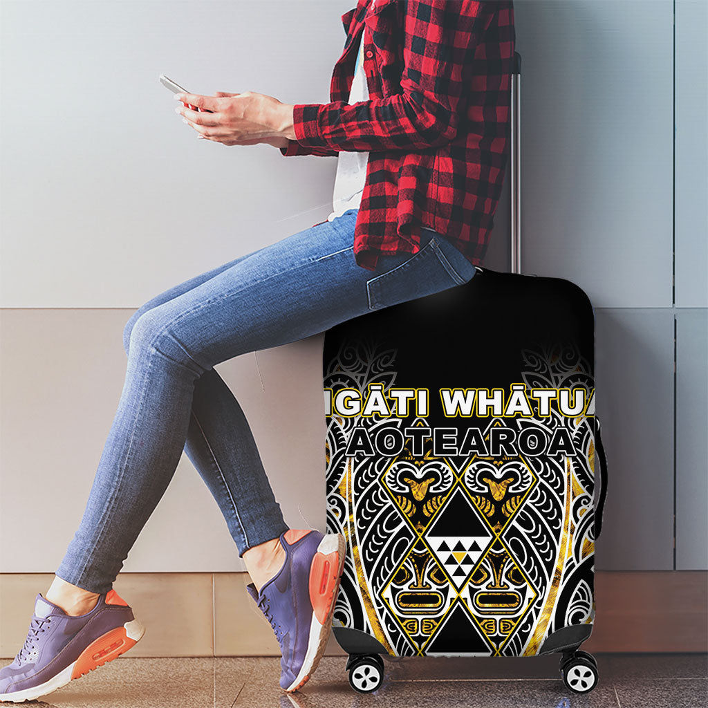 Aotearoa Ngati Whatua Luggage Cover Maori Tribal Gold Paua Shell Pattern DT05 - Polynesian Pride