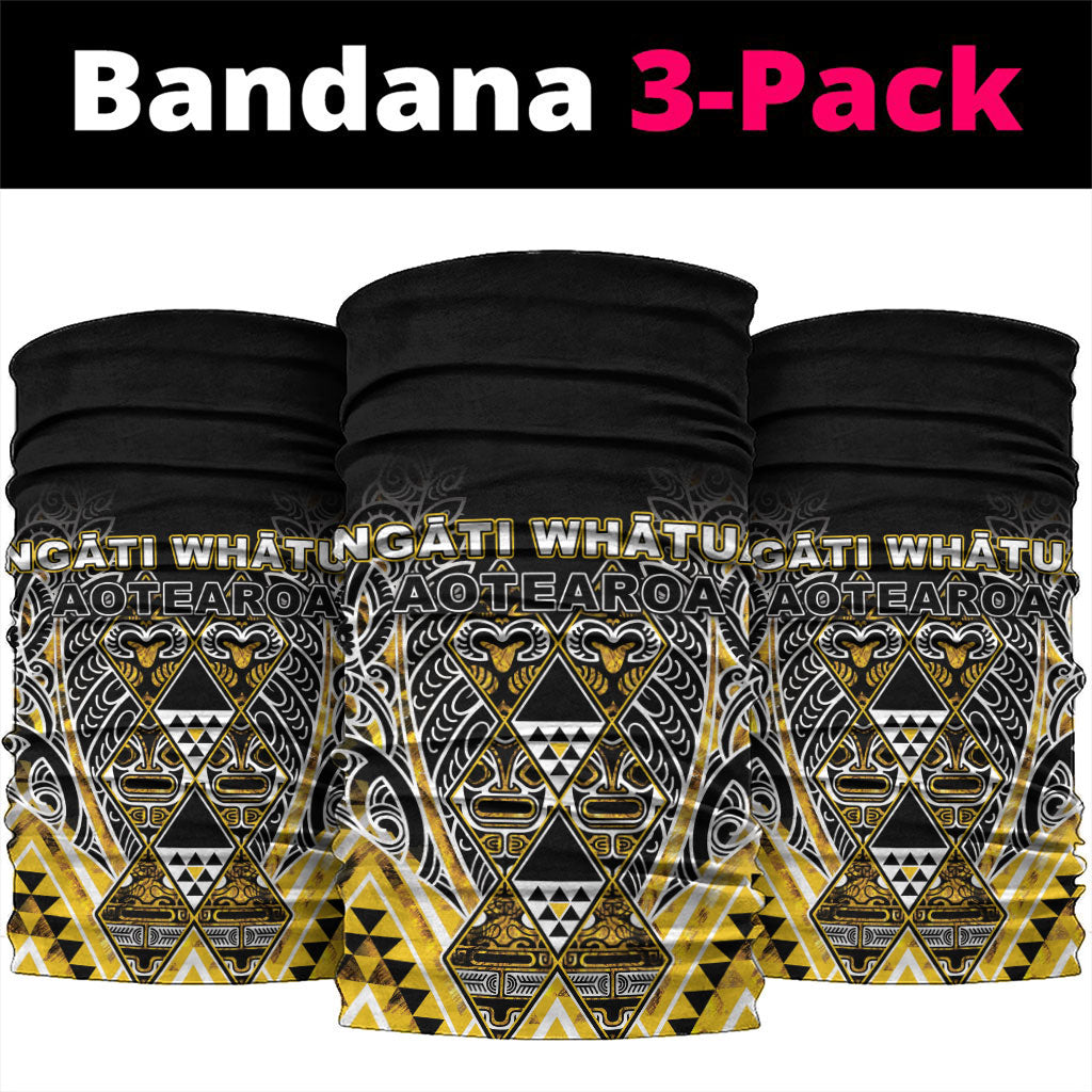 Aotearoa Ngati Whatua Neck Gaiter Maori Tribal Gold Paua Shell Pattern DT05 package One Size: 25*50cm Yellow - Polynesian Pride
