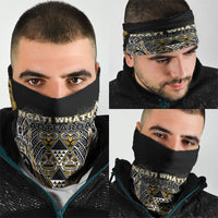 Aotearoa Ngati Whatua Neck Gaiter Maori Tribal Gold Paua Shell Pattern DT05 - Polynesian Pride