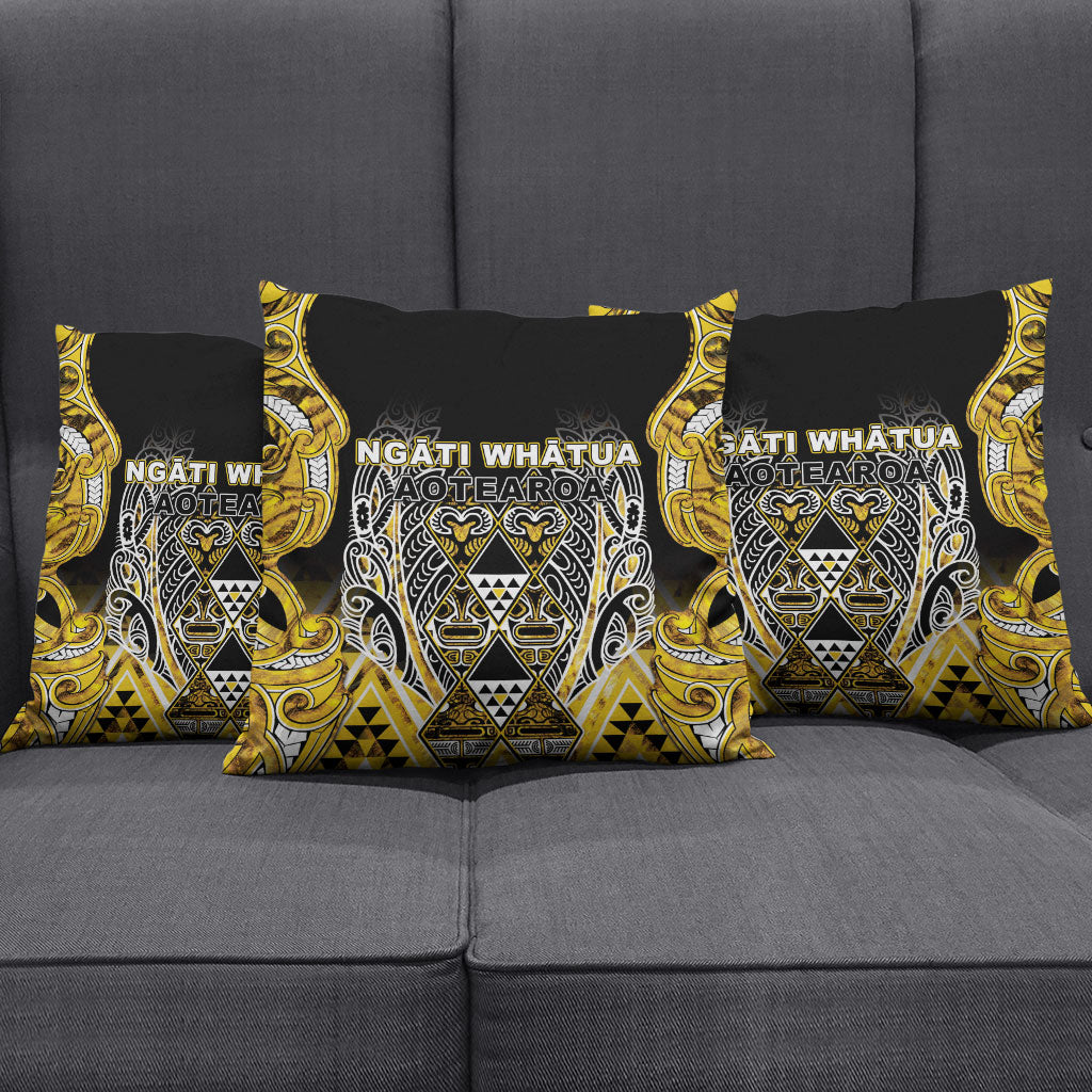 Aotearoa Ngati Whatua Pillow Cover Maori Tribal Gold Paua Shell Pattern DT05 - Polynesian Pride