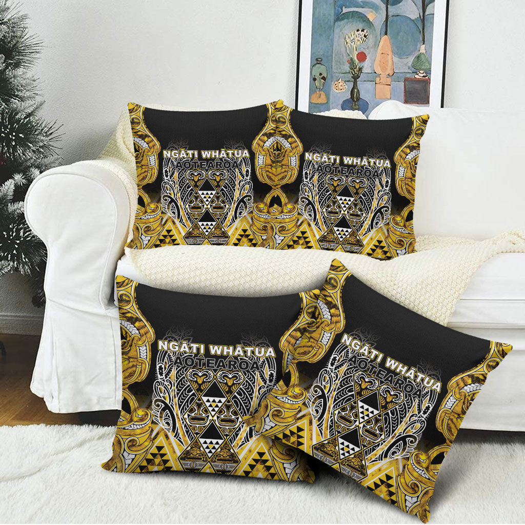 Aotearoa Ngati Whatua Pillow Cover Maori Tribal Gold Paua Shell Pattern DT05 - Polynesian Pride
