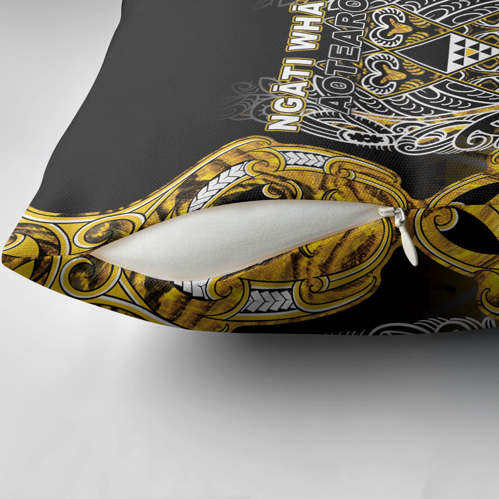 Aotearoa Ngati Whatua Pillow Cover Maori Tribal Gold Paua Shell Pattern DT05 - Polynesian Pride
