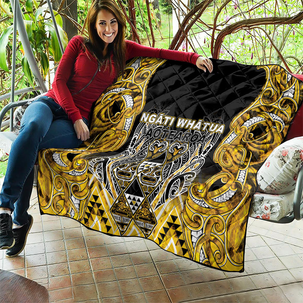 Aotearoa Ngati Whatua Quilt Maori Tribal Gold Paua Shell Pattern DT05 - Polynesian Pride