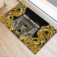 Aotearoa Ngati Whatua Rubber Doormat Maori Tribal Gold Paua Shell Pattern DT05 - Polynesian Pride