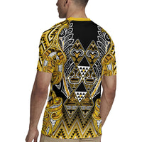 Aotearoa Ngati Whatua Rugby Jersey Maori Tribal Gold Paua Shell Pattern DT05 - Polynesian Pride