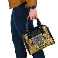 Aotearoa Ngati Whatua Shoulder Handbag Maori Tribal Gold Paua Shell Pattern DT05 - Polynesian Pride