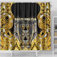Aotearoa Ngati Whatua Shower Curtain Maori Tribal Gold Paua Shell Pattern DT05 - Polynesian Pride
