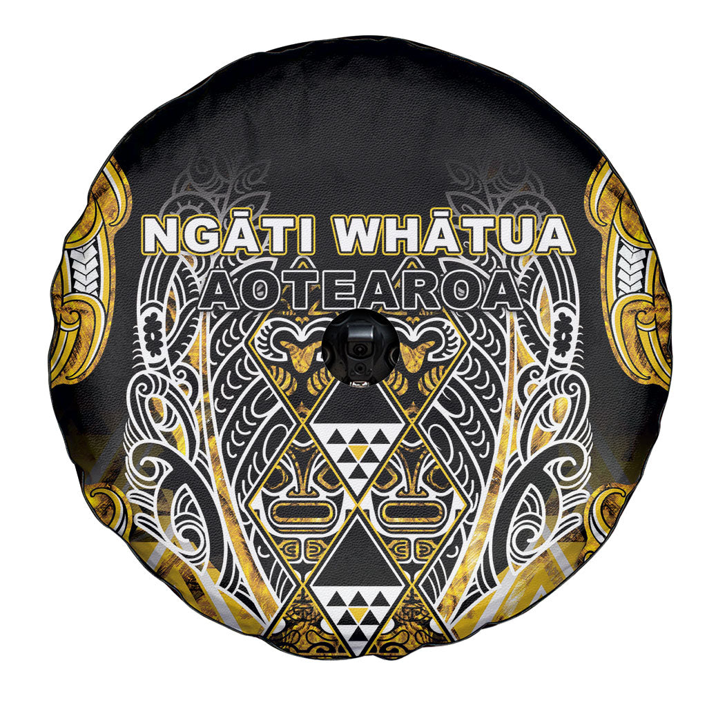 Aotearoa Ngati Whatua Spare Tire Cover Maori Tribal Gold Paua Shell Pattern DT05 - Polynesian Pride
