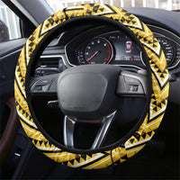 Aotearoa Ngati Whatua Steering Wheel Cover Maori Tribal Gold Paua Shell Pattern DT05 - Polynesian Pride