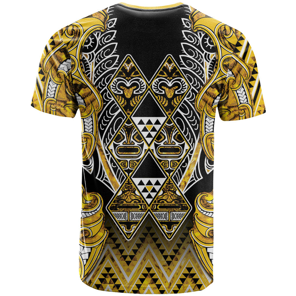 Aotearoa Ngati Whatua T Shirt Maori Tribal Gold Paua Shell Pattern DT05 - Polynesian Pride