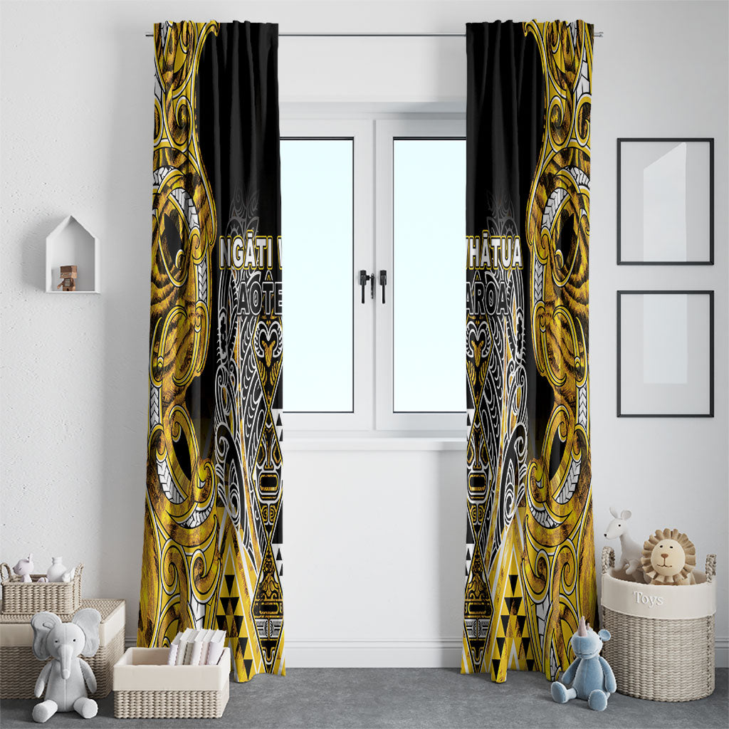 Aotearoa Ngati Whatua Window Curtain Maori Tribal Gold Paua Shell Pattern DT05 - Polynesian Pride