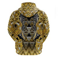 Aotearoa Ngati Whatua Zip Hoodie Maori Tribal Gold Paua Shell Pattern DT05 - Polynesian Pride