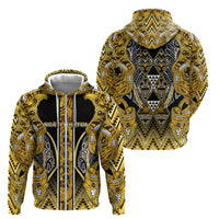Aotearoa Ngati Whatua Zip Hoodie Maori Tribal Gold Paua Shell Pattern DT05 - Polynesian Pride