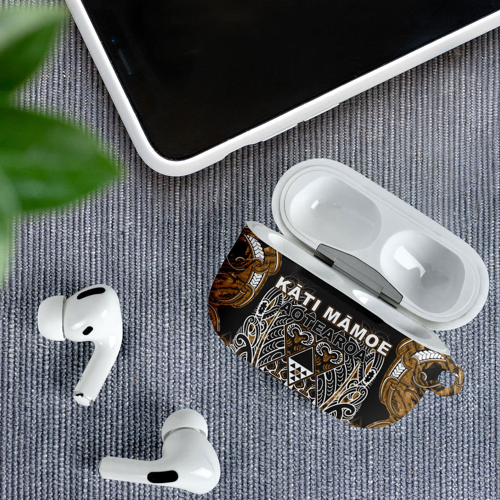 Aotearoa Kati Mamoe AirPods Case Maori Brown Tribal Paua Shell Pattern DT05 - Polynesian Pride