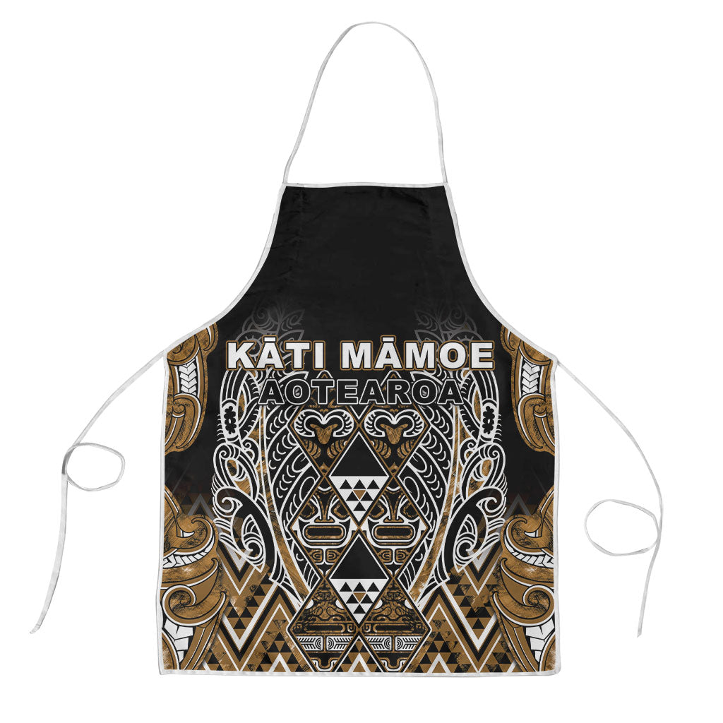 Aotearoa Kati Mamoe Apron Maori Brown Tribal Paua Shell Pattern DT05 Brown - Polynesian Pride