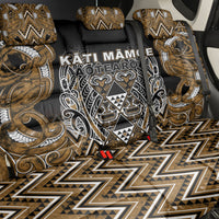 Aotearoa Kati Mamoe Back Car Seat Cover Maori Brown Tribal Paua Shell Pattern DT05 - Polynesian Pride