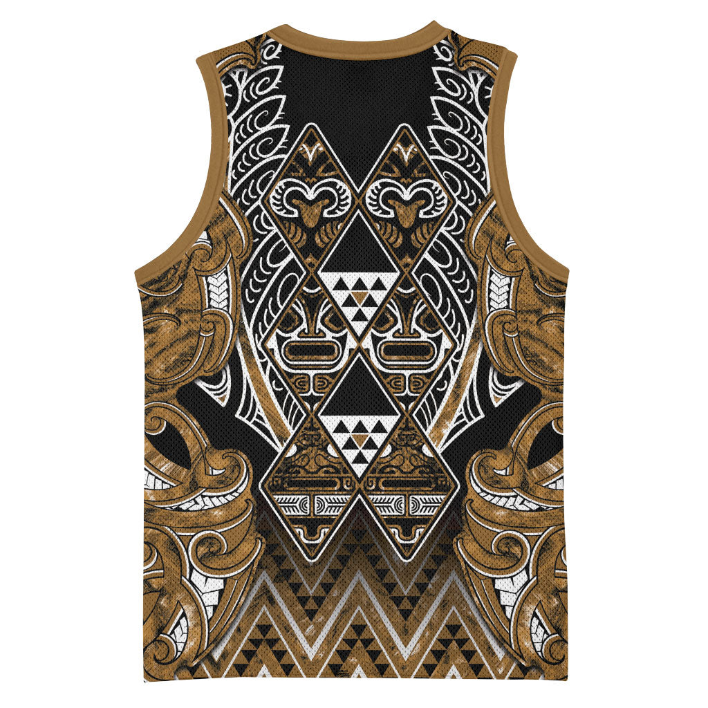Aotearoa Kati Mamoe Basketball Jersey Maori Brown Tribal Paua Shell Pattern DT05 - Polynesian Pride