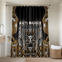 Aotearoa Kati Mamoe Bathroom Set Maori Brown Tribal Paua Shell Pattern DT05 Shower Curtain Only Brown - Polynesian Pride