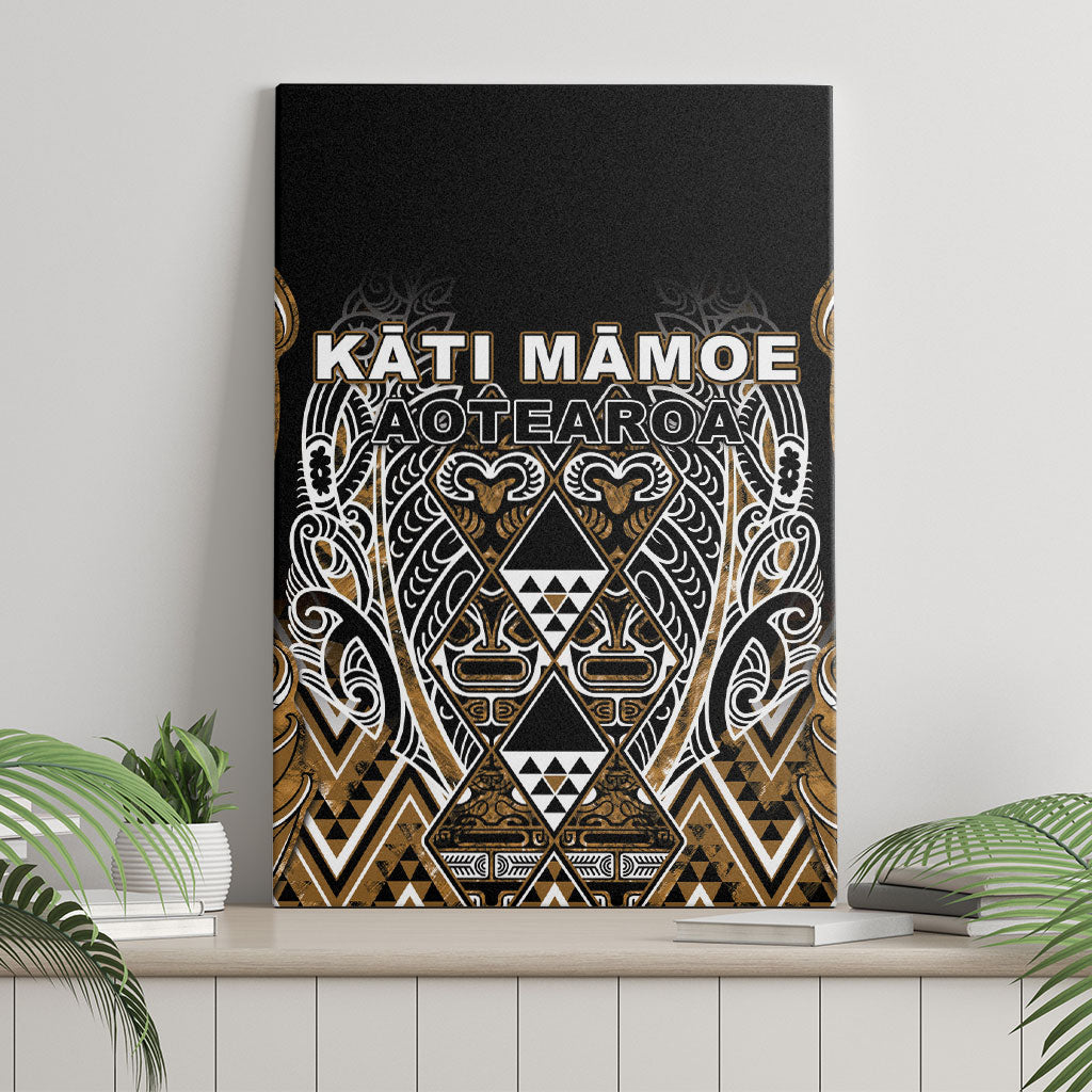 Aotearoa Kati Mamoe Canvas Wall Art Maori Brown Tribal Paua Shell Pattern DT05 - Polynesian Pride