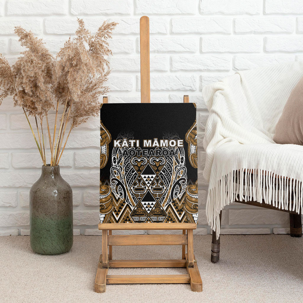 Aotearoa Kati Mamoe Canvas Wall Art Maori Brown Tribal Paua Shell Pattern DT05 - Polynesian Pride