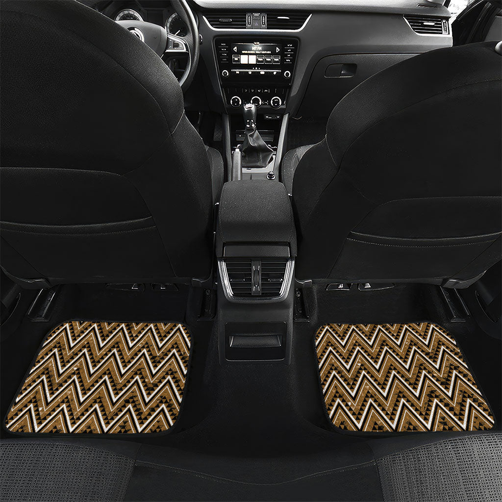 Aotearoa Kati Mamoe Car Mats Maori Brown Tribal Paua Shell Pattern DT05 Set 2pcs - Back Brown - Polynesian Pride